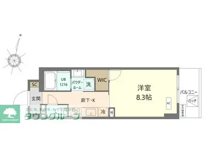 K.CURACION(1K/5階)の間取り写真