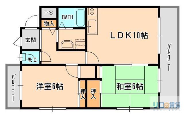 アメニティマンションIII(2LDK/1階)の間取り写真