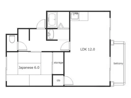 津田ハイツ(1LDK/2階)の間取り写真