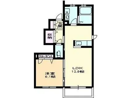 サン フローラ(1LDK/1階)の間取り写真