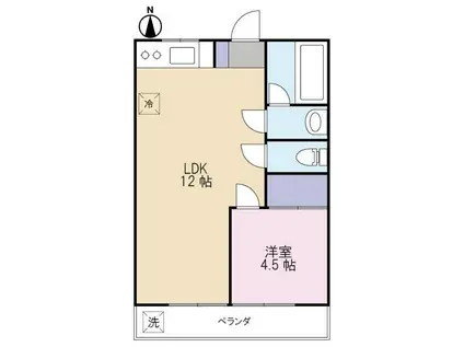 コーポ光和(1LDK/2階)の間取り写真