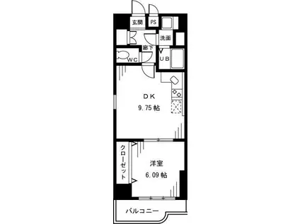 ウィステリア白鷺(1DK/5階)の間取り写真