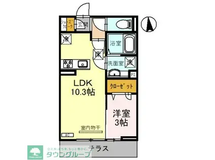 ステンルークス(1LDK/1階)の間取り写真