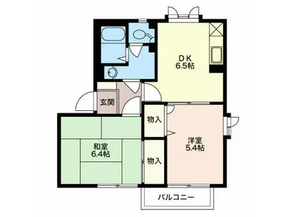 グランドリジェールII E棟(2DK/1階)の間取り写真