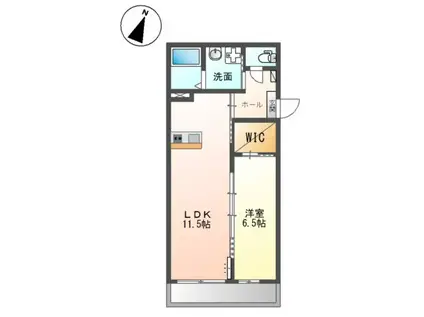 淀川区新北野マンション(1LDK/3階)の間取り写真