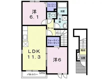 アルカンシエル・ド・ナナII(2LDK/2階)の間取り写真