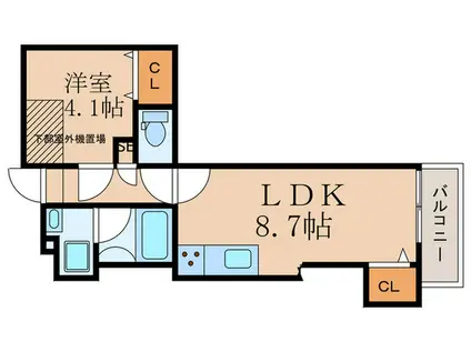 インサイトルポ山科小野(1LDK/2階)の間取り写真