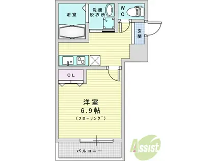 フジパレス出来島2番館(1K/2階)の間取り写真