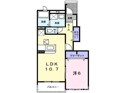 グレースガーデンII(1LDK/1階)の間取り写真