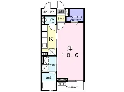 フランアンジュ(1K/1階)の間取り写真