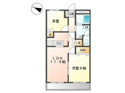 ロイヤルヒルズ(2LDK/6階)の間取り写真