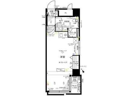 ハイツ日本橋(ワンルーム/7階)の間取り写真