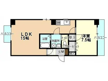 メゾンイヨ(1LDK/3階)の間取り写真
