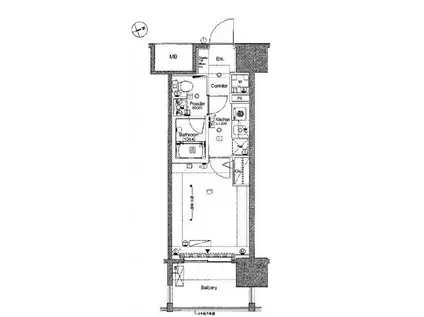 シーフォレシティ芝浦(1K/8階)の間取り写真