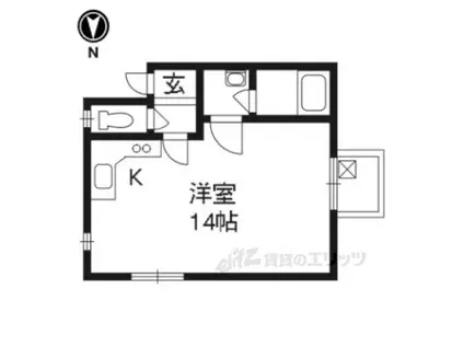 ヴィラ藤(ワンルーム/1階)の間取り写真