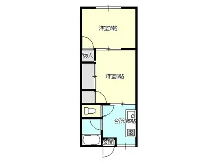 アリス本庄第3(2K/1階)の間取り写真