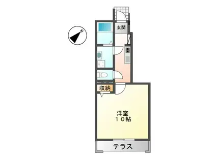 アンベリール(1K/1階)の間取り写真
