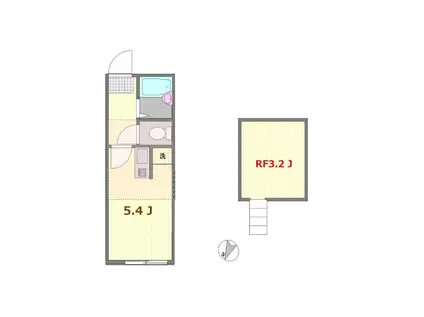シャンテ篠崎(ワンルーム/3階)の間取り写真