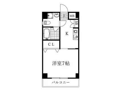 アルジャン(1K/4階)の間取り写真