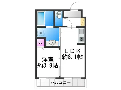 リアライズ長居公園通(1LDK/4階)の間取り写真