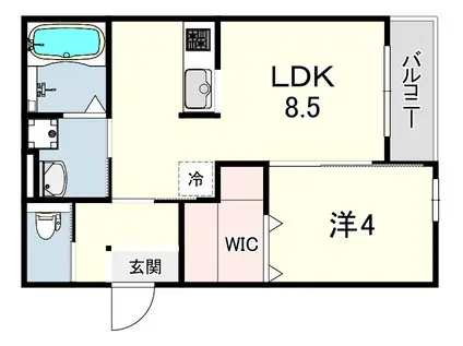 グリーンフラットB棟(1LDK/3階)の間取り写真