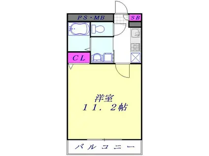 アンプルール フェール 北戸田(1K/1階)の間取り写真