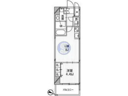 アーデン四ツ橋プライマリーワン(1LDK/2階)の間取り写真