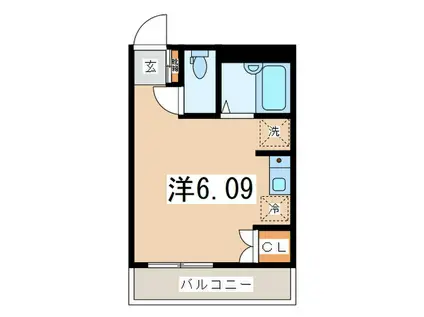 BASE東林間(ワンルーム/2階)の間取り写真