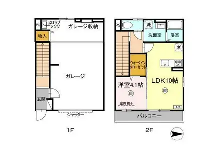 ＪＲ日豊本線 大在駅 徒歩23分 2階建 築1年(1LDK/1階)の間取り写真
