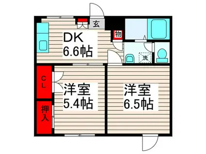 桜井マンション(2DK/1階)の間取り写真