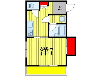 水代オーチャードII(1K/3階)の間取り写真