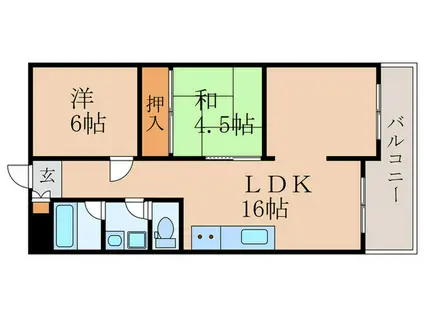 HDX京都桂川(2LDK/3階)の間取り写真