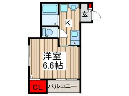 ボヌール指扇(1K/1階)の間取り写真