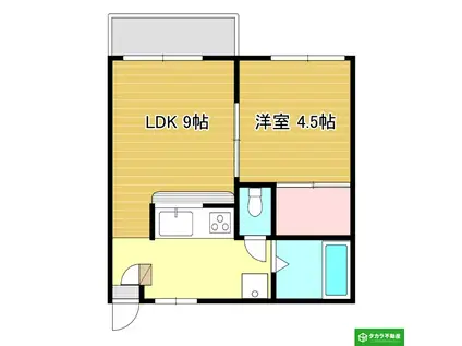 ファルコンオーパス18(1LDK/1階)の間取り写真