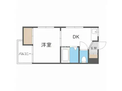 シティ岸里(1DK/3階)の間取り写真