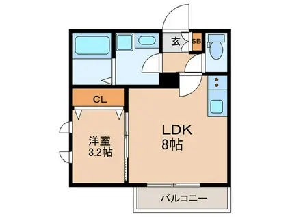 メゾン・ド・シェソワ(1LDK/1階)の間取り写真