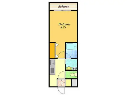 プライムコート舞浜(1K/1階)の間取り写真