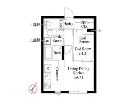 カーサグラッツェ杉並和田(1LDK/1階)の間取り写真