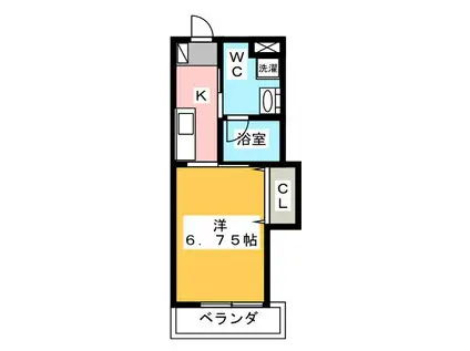 カサヴェルデ青陽 (1K/1階)の間取り写真