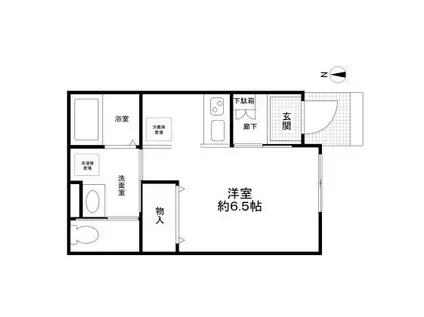 北新宿2丁目アパート(1K/1階)の間取り写真