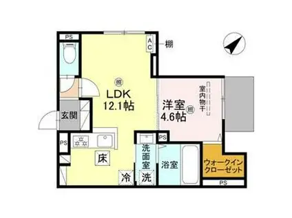 LAMAISON大田町(1LDK/1階)の間取り写真