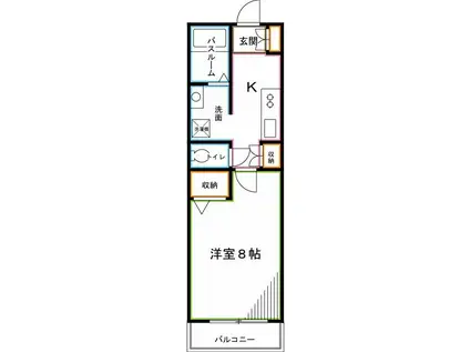 トリフォリウム(1K/1階)の間取り写真