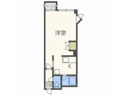  カフェレスト札幌 (1K/3階)の間取り写真