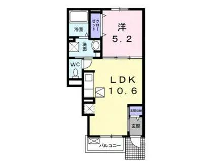 アーバンディア(1LDK/1階)の間取り写真