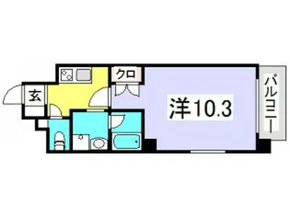 プランドール西観音(1K/6階)の間取り写真