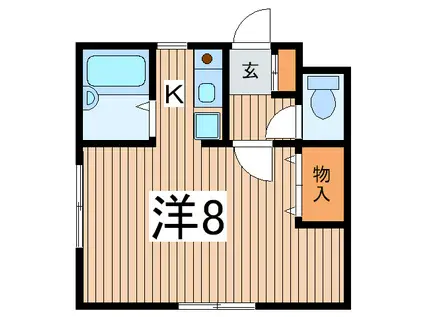 ドミールPAS A PAS(ワンルーム/2階)の間取り写真