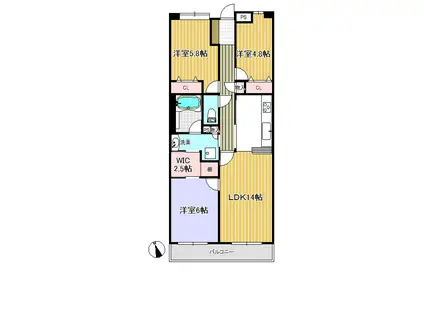 エス・ミューラー(3LDK/2階)の間取り写真