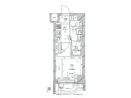 グランドコンシェルジュ上池袋(1K/2階)の間取り写真