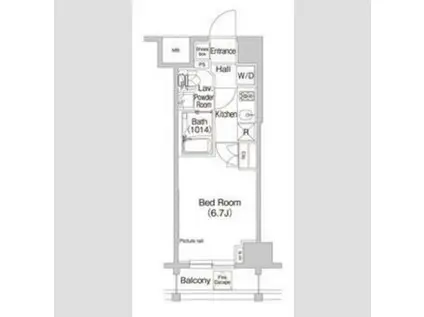 プラウドフラット富士見台(1K/2階)の間取り写真