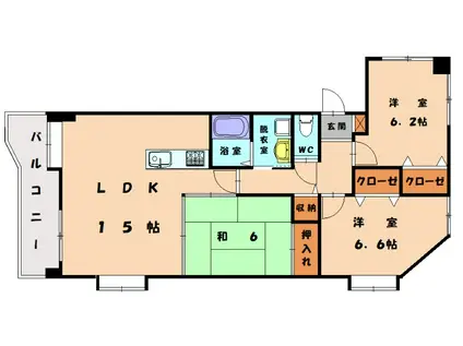 グランドステージ(3LDK/3階)の間取り写真